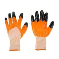 Перчатки нейлоновые нитриловое покрытие оранж