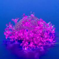 Гирлянда Сакура роз. с контроллером светодиодная 7 м 50 светодиодов розов. свет провод прозрачный