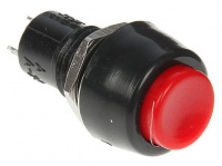 Минивыключатель кнопка 250V 1F 2C ON-OFF красный без фиксации