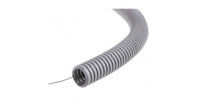 Гофротруба d 16 серая ПВХ с протяжкой СПЛ (100)
