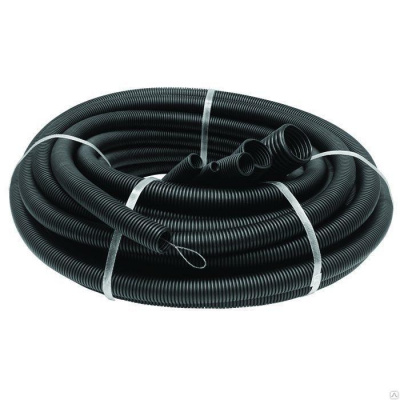 Гофротруба d 40 черная ПНД с протяжкой СПЛ (25)