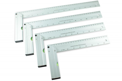 Угольник столярный алюминиевый 400 мм с уровнем