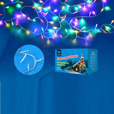 Гирлянда с контроллером 5 м 100 миниламп накаливания разноцвет. свет провод зеленый