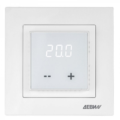Термостат ДЕВИ белый (в рамку атлас)