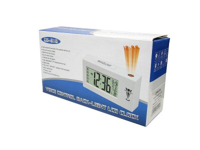 Часы настольные DS-618 электронные проекционные +будильник+датчик темп. Питание: 3 AAA (5/60)