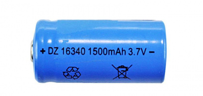 Аккумулятор LI-Ion 3.7V 1800mAh тип 16340 аналог литиевой батарейки CR A123 (50/800)