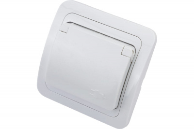 Розетка Валери Универсал 1СП с/з с крышкой