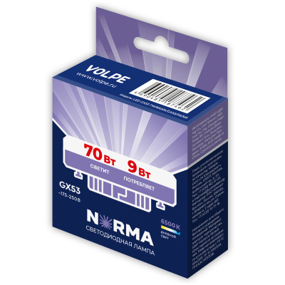 Лампа светодиодная GX53 9 Вт 6500К Volpe