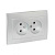Валенсия лицевая панель розетка 2СП б/з сталь шторки