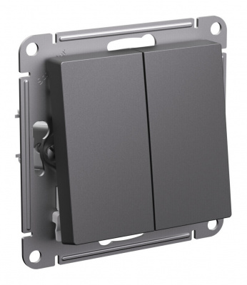 Выключатель Атлас 2 СП базальт