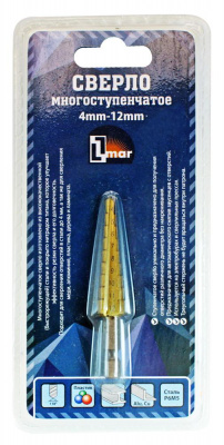 Сверло ступенчатое 4-12 мм; шаг 1 мм (200)
