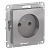 Розетка Атлас 1СП  алюминий (10)