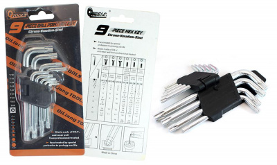 Набор шестигранников (звездочек TORX) 9пр. короткие CrV блистер (72)