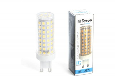 Лампа светодиодная капсульная G9 15 Вт 220 В 6400К Feron