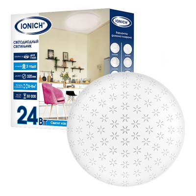 Светильник св. потолочный  ИОНЫЧ 2221 Орион 24 Вт 4000К