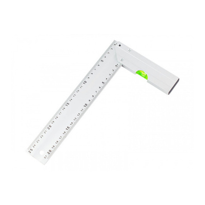 Угольник столярный алюминиевый 250мм с уровнем (10/60)