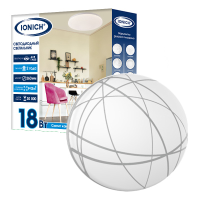 Светильник св. потолочный  ИОНЫЧ 2220 Пандора 18 Вт 4000К