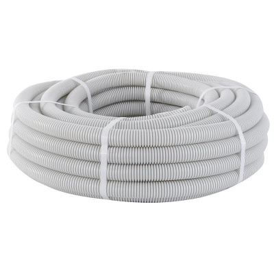 Гофротруба d 32 серая ПВХ с протяжкой СПЛ бухта 10 м.