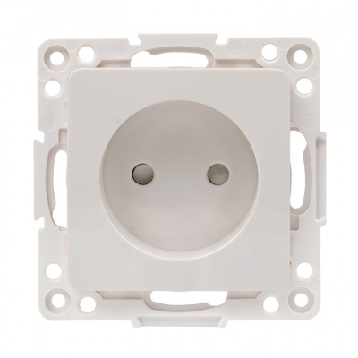 Розетка Стокгольм 1СП шторки белый механизм (10)