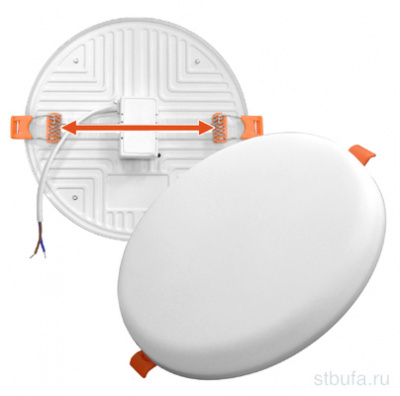 Панель светодиодная встраиваемая круглая 36Вт 6500К 220 мм белая монтажный диаметр 50-175 мм