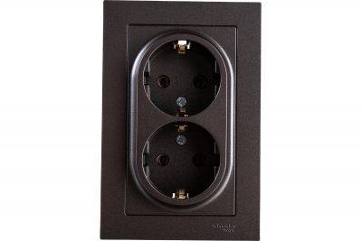 Розетка Атлас 2СП с/з мокко