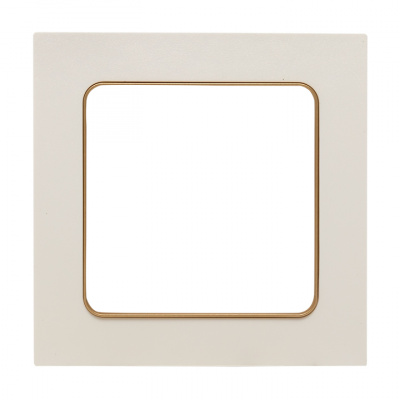 Рамка Стокгольм 1 пост белая с линией шампань