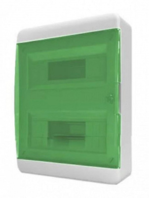 Щит ЩРН П 24 пластик Tekfor зеленая прозрачная дверь