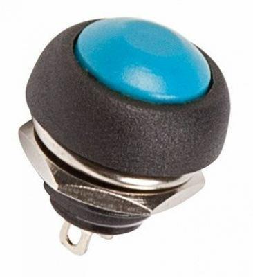 Минивыключатель кнопка 250V 1F 2C ON-OFF синий без фиксации