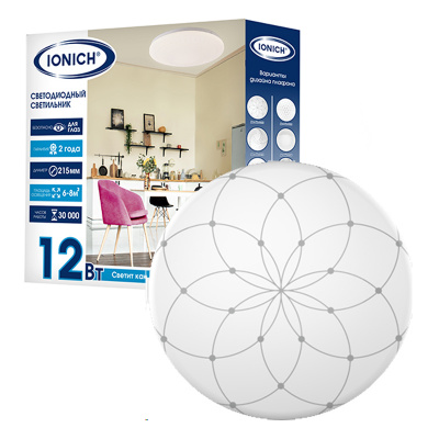 Светильник св. потолочный  ИОНЫЧ 2219 Альтаир 12 Вт 4000К