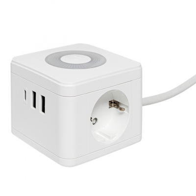 Удлинитель 2 места 1,3 метра  с/з 2 USB + Type C + ночник