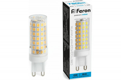 Лампа светодиодная капсульная G9 9 Вт 220 В 6400К Feron