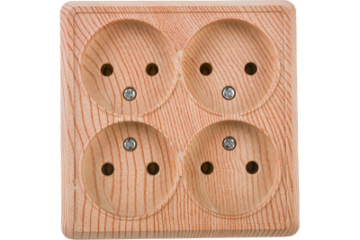 Розетка Олимп сосна 4ОП сосна квадрат