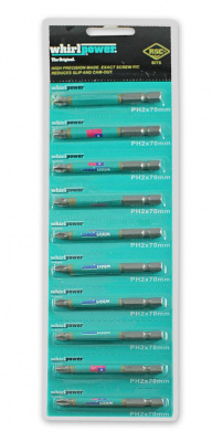Биты  50мм. PH2 WHIRPOWER 10шт/уп (25/200)