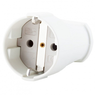 Штепсель с/з белый 16А