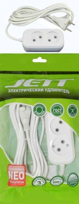Удлинитель 2 места 5 метра  б/з 2200 Вт. ДЖЕТТ