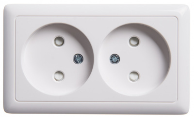 Розетка ХИТ 2 ОП РА10-237И с пластиной (112 шт/кор)