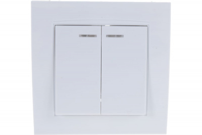 Выключатель Бриллиант 2СП белый с инд.