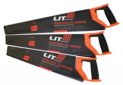 Ножовка по дереву 450мм, "LIT" закал, профи, пласт. ручка (6/48)
