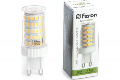 Лампа светодиодная капсульная G9 11 Вт 220 В 4000К Feron