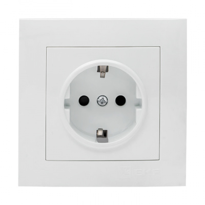 Розетка Валенсия 1СП с/з штокри белая (10)