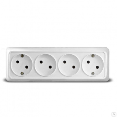 Розетка Олимп (Рим) 4ОП белая (4)