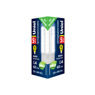 Лампа светодиодная капсульная G4 5 Вт 220В 4000К Uniel