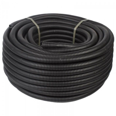  Гофротруба d 20 черная с протяжкой U-Plast бухта 100м