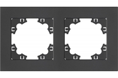 Рамка Афина 2 поста графит