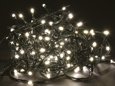  Гирлянда ИЭК нить 10 м 100 led теплый свет IP20 зеленый шнур 1,5 м 8 сцен