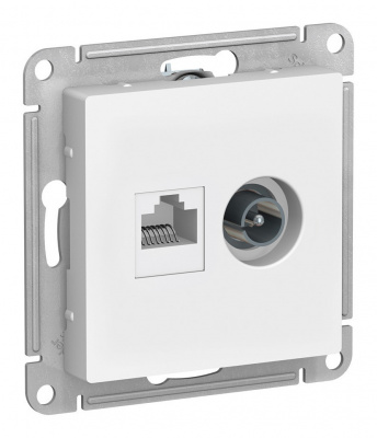 Розетка Атлас TV + RJ45  белая